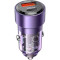 Автомобільний зарядний пристрій BOROFONE BZ20 Smart 1xUSB-A, 1xUSB-C, PD20W, QC3.0, 38W Transparent Purple (BZ20TP)