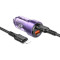 Автомобільний зарядний пристрій BOROFONE BZ20 Smart 1xUSB-A, 1xUSB-C, PD20W, QC3.0, 38W Transparent Purple w/Type-C to Lightning cable