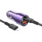Автомобильное зарядное устройство BOROFONE BZ20A Smart 1xUSB-A, 1xUSB-C, PD65W, QC3.0, 83W Transparent Purple w/Type-C to Lightning cable