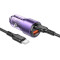 Автомобільний зарядний пристрій BOROFONE BZ20A Smart 1xUSB-A, 1xUSB-C, PD65W, QC3.0, 83W Transparent Purple w/Type-C to Type-C cable