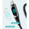 Кабель ESSAGER LED Digital Display Fast Charging Data Cable PD20 W Type-C to Lightning 2м Blue (EXCTL-YDA03)