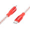 Кабель BOROFONE BX96 Crystal Silicone USB-C to USB-C 60W 1м Red