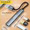 USB-хаб ESSAGER 4-in-1 USB-A to 4xUSB-A2.0 OTG Charging Hub (EHBA04-FY10-P)