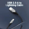 Кабель VENTION USB2.0 AM/Lightning 2.4A 2м Gray (LABHH)