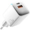 Зарядное устройство ESSAGER PoleStar 33W 1xUSB-A, 1xUSB-C, PD3.0, QC3.0 GaN Travel Phone Charger White (ECTAC-JXB02-Z)