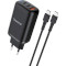 Зарядний пристрій CHAROME C30 2xUSB-C, 1xUSB-A, QC3.0, PD65W GaN Black w/Type-C to Type-C cable