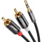 Кабель UGREEN AV116 mini-jack 3.5 мм - 2RCA 1м Black (10749)