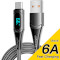 Кабель ESSAGER LED Digital Display Fast Charging Data Cable 6A USB-A to Type-C 2м Black (ES-XCT-YDA01)
