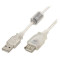 Кабель-подовжувач CABLEXPERT USB2.0 AM/AF 1.8м Transparent (CCF-USB2-AMAF-TR-6)