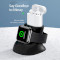 Бездротовий зарядний пристрій USAMS US-ZJ051 2-in-1 Silicon Charging Holder for Apple Watch and AirPods Black (ZJ51ZJ01)