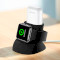 Бездротовий зарядний пристрій USAMS US-ZJ051 2-in-1 Silicon Charging Holder for Apple Watch and AirPods Black (ZJ51ZJ01)