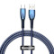 Кабель BASEUS Glimmer Series Fast Charging Data Cable USB to Type-C 100W 1м Blue (CADH000403)