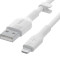 Кабель BELKIN USB-A - Lightning силиконовый, с клипсой, 2м White (CAA008BT2MWH)