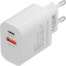 Зарядное устройство RIVACASE Rivapower PS4102 WD4 1xUSB-A, 1xUSB-C, PD3.0, QC3.0, 20W White w/Type-C to Type-C cable