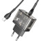 Зарядний пристрій HOCO N34 Dazzling 1xUSB-A, 1xUSB-C, PD20W, QC3.0 Black w/Type-C to Type-C cable (6931474799180)