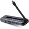 Порт-репликатор VINGA Type-C to HDMI, 1xUSB-C3.0, 3xUSB-A3.0, PD100W (VHYC6FC)