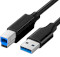 Кабель UGREEN US210 USB 3.0 AM to BM Print Cable 1м Black (30753)