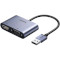 Конвертер відеосигналу UGREEN CM449 USB 3.0 to HDMI+VGA Converter USB - HDMI/VGA v1.3 Gray (20518)