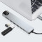 Порт-репликатор XO HUB003 8-in-1 USB-C to HDMI, 2xUSB-A, USB-C, PD100W, SD/TF, RJ-45 (XO-HUB003SL)