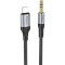 Кабель HOCO UPA26 Fresh Audio Cable Lightning - AUX 1м Black (6942007608817)