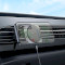 Автодержатель с беспроводной зарядкой HOCO HW15 Speed Magnetic Wireless Fast Charging Air Outlet Car Holder Black Metal Gray