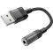 Адаптер HOCO LS37 Spirit Transparent External Sound Card USB - mini-jack 3.5 мм Black (6942007612562)