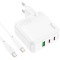 Зарядний пристрій HOCO C115A Header GaN 65W 2xUSB-C, 1xUSB-A, PD3.0, QC3.0 White w/Type-C to Type-C cable (6931474798329)