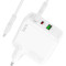 Зарядний пристрій HOCO C115A Header GaN 65W 2xUSB-C, 1xUSB-A, PD3.0, QC3.0 White w/Type-C to Type-C cable (6931474798329)