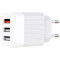 Зарядний пристрій XO L72 3xUSB-A, QC3.0, 18W White w/Lightning cable (XO-L72I-WH)