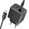 Зарядний пристрій HOCO CS14A Ocean 1xUSB-C, 1xUSB-A, PD20W, QC3.0 Black w/Type-C to Type-C cable (6942007603911)