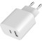 Зарядное устройство GEMBIRD 1xUSB-A, 1xUSB-C, 2.4A, 12W White (TA-UC-2AC12-01)