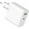 Зарядний пристрій GEMBIRD 1xUSB-A, 1xUSB-C, 3.4A, 20W White (TA-UC-PDQC20L-W-01)