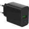 Зарядний пристрій GEMBIRD 1xUSB-A, 1xUSB-C, PD+QC3.0 20W Black (TA-UC-PDQC20-01-BK)