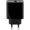 Зарядное устройство GEMBIRD 1xUSB-A, 1xUSB-C, PD+QC3.0 20W Black (TA-UC-PDQC20-01-BK)