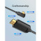 Кабель VENTION Right Angle Cable 90 Degree USB-C - HDMI v2.0 1.5м Black (CGVBG)