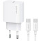 Зарядний пристрій USAMS CC226 T65 Single USB Travel Charger White w/Type-C to Type-C cable (OYXLTZ01)