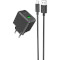 Зарядний пристрій HOCO CS12A Ocean 1xUSB-A, QC3.0 18W Black w/Type-C cable (6942007603706)