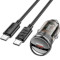 Автомобільний зарядний пристрій HOCO Z53 Sight 1xUSB-C, PD30W Black w/Type-C to Type-C cable (6942007611282)