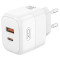 Зарядний пристрій XO L138 1xUSB-C, 1xUSB-A, QC3.0, PD30W White (L138_WHITE)