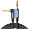 Кабель UGREEN AV112 3.5mm Male to Male Angled Audio Cable mini-jack 3.5mm 1.5м Blue (60180)