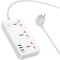 Сетевой фильтр HOCO AC8A White, 3 розетки, 1xUSB-C, 3xUSB, 1.5м