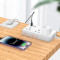 Мережевий фільтр HOCO AC8A White, 3 розетки, 1xUSB-C, 3xUSB, 1.5м