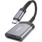 Кардрідер HOCO UA25 2-in-1 USB-C to SD/TF Metal Gray