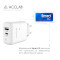 Зарядний пристрій ACCLAB AL-TC220 1xUSB-A, 1xUSB-C, QC3.0, Wall Charger White