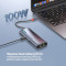 Сетевой адаптер с USB-хабом COLORWAY 6-in-1 USB-C to 1xHDMI, 3xUSB3.0, PD100W, LAN (CW-HUB02)