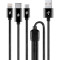 Кабель TTEC 2DK39 AlumiCable Trio USB-A to Lightning/Type-C/Micro-USB 1м Black (2DK39S)