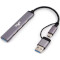 USB-хаб FRIME 4-in-1 USB-C/A to 1xUSB3.0, 3xUSB2.0 (FH-20152)