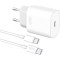 Зарядний пристрій XO L91 1xUSB-C, PD25W White w/Type-C to Type-C cable (L91C-WH)