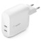 Зарядное устройство BELKIN Boost Up Charge Dual USB-C PD Wall Charger 40W White (WCB006VFWH)