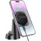 Автотримач з бездротовою зарядкою HOCO HW16 Speed Magnetic Wireless Fast Charging Car Holder Black Metal Gray